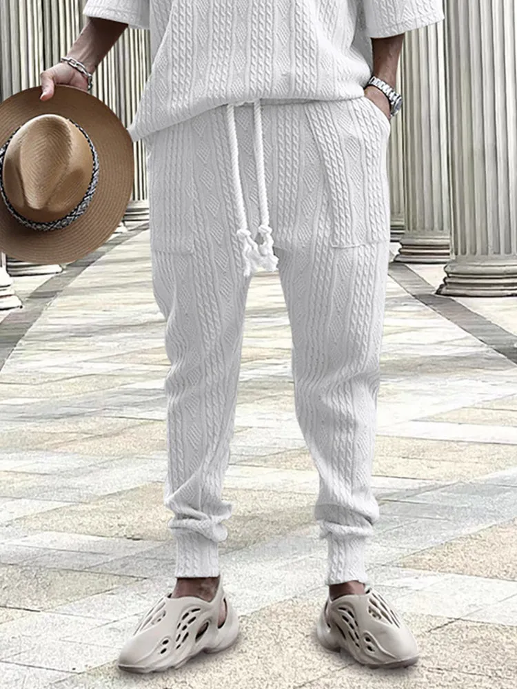 Men'S Slim Fit Jacquard Joggers sold by Oeyes product image thumbnail 3