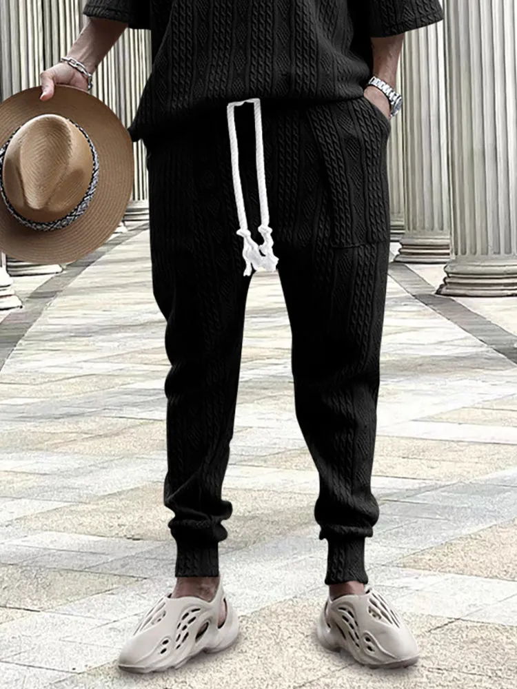 Men'S Slim Fit Jacquard Joggers sold by Oeyes product image thumbnail 4