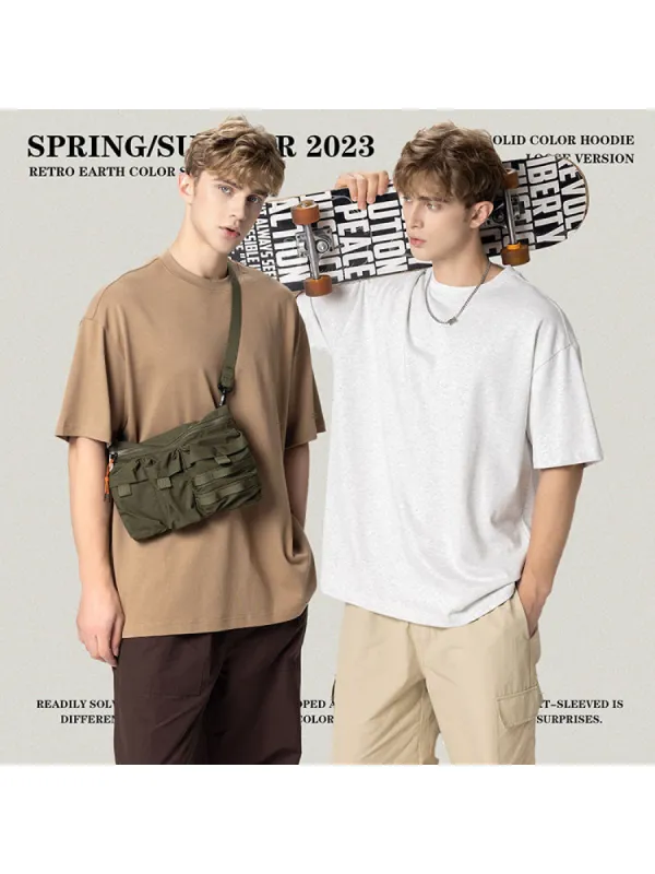 Men'S Solid Dropped Sleeve Tees sold by Oeyes