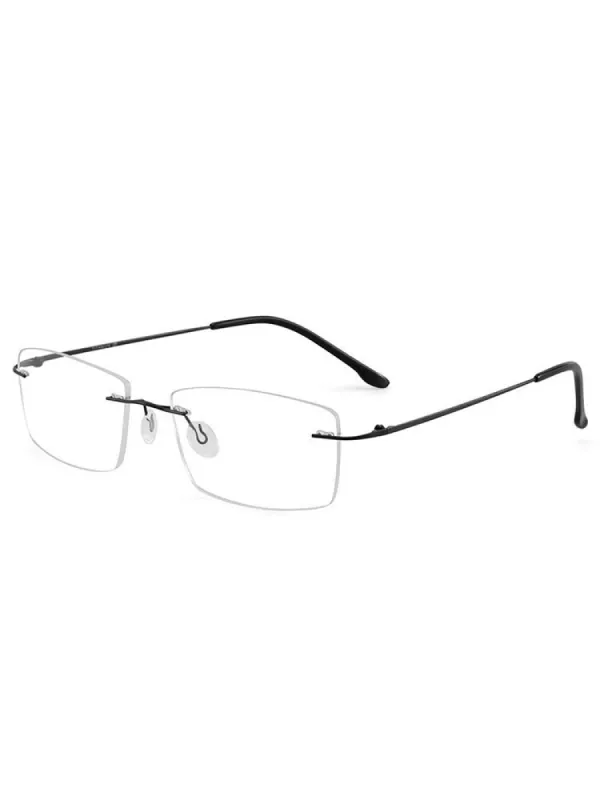 Men'S Rectangle Rimless Myopic Glasses sold by Oeyes