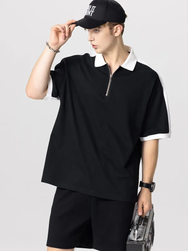 Men'S Lapel Loose Polo Shirts sold by Oeyes