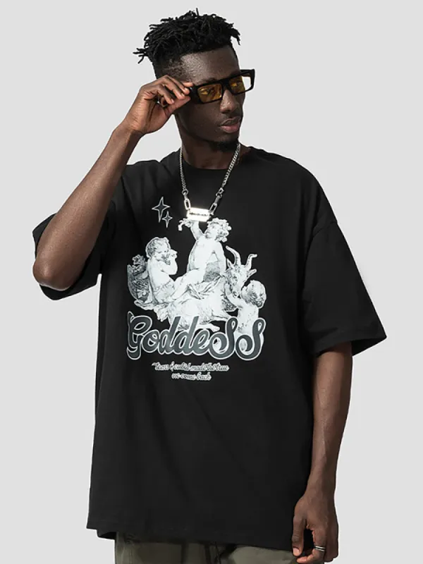 Men'S Angel Print T-Shirts sold by Oeyes