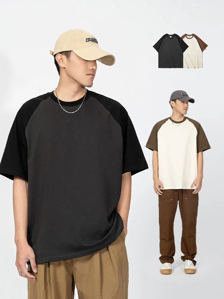 Retro Contrast Color T-Shirt sold by Oeyes