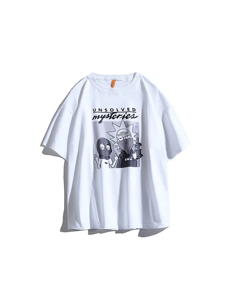 Street Fashion Letter Cartoon Print Loose Short Sleeve T-Shirt sold by Oeyes product image thumbnail 3