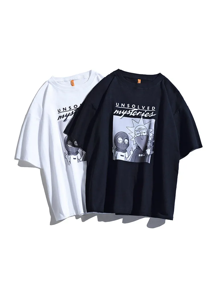 Street Fashion Letter Cartoon Print Loose Short Sleeve T-Shirt sold by Oeyes product image thumbnail 5