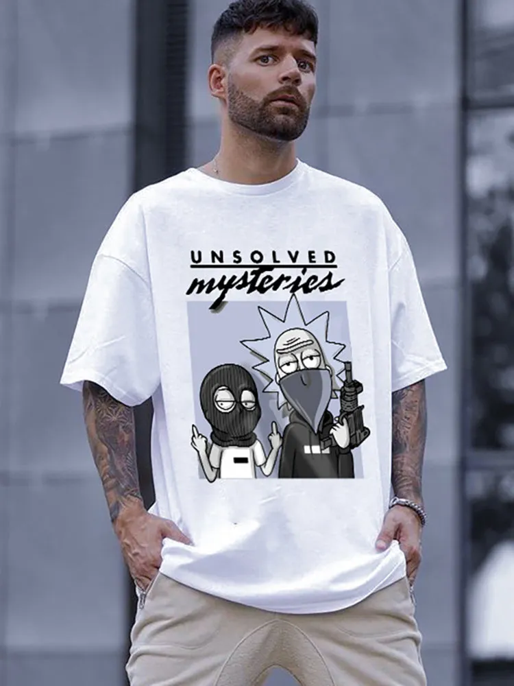 Street Fashion Letter Cartoon Print Loose Short Sleeve T-Shirt sold by Oeyes