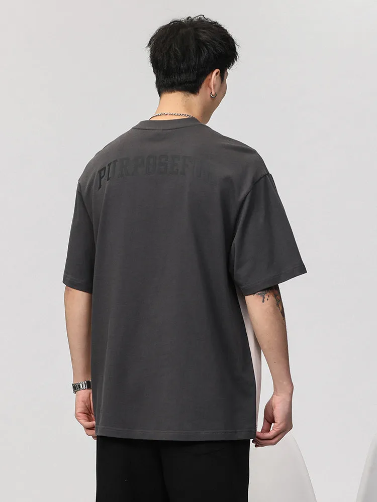 Raglan Sleeve Patchwork Fit Tees With Embroidery sold by Oeyes product image thumbnail 3