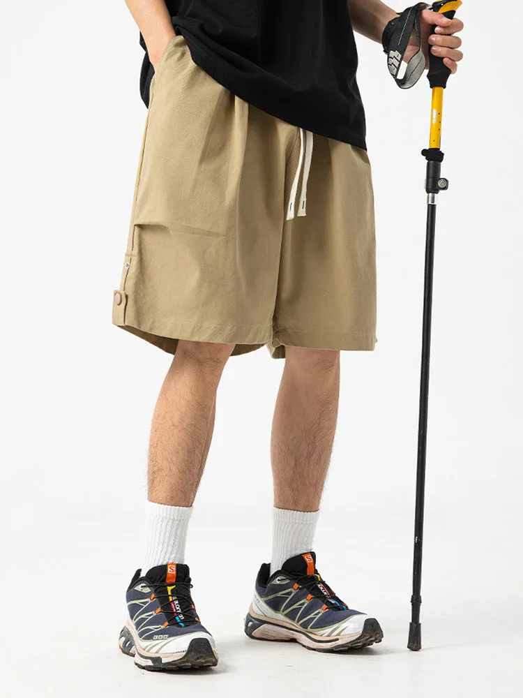 Casual Multi-Pocket Drawstring Cargo Shorts sold by Oeyes