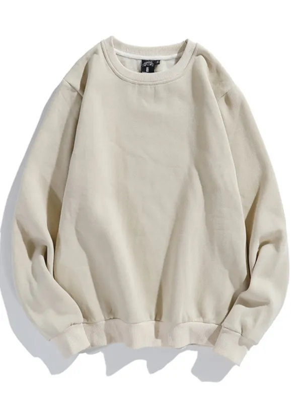 Solid Color Velvet Crewneck Hoodie made by Oeyes