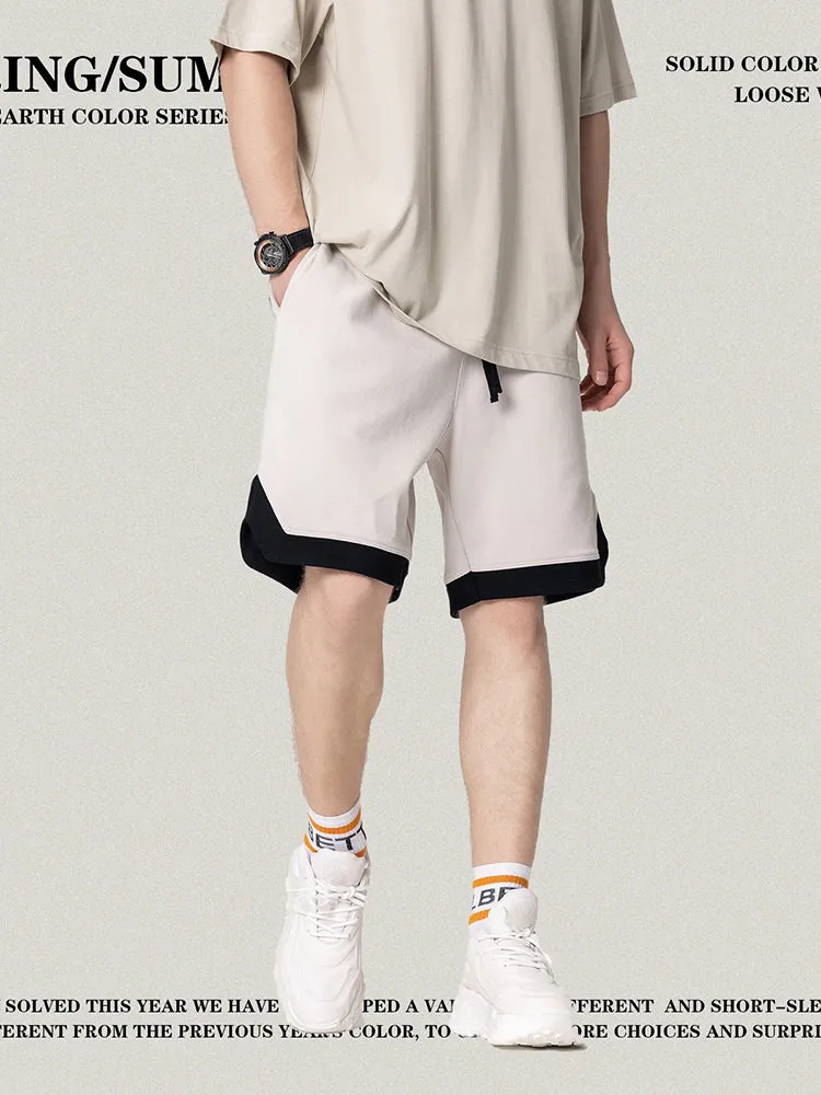 Men'S Spliced Cropped Shorts sold by Oeyes