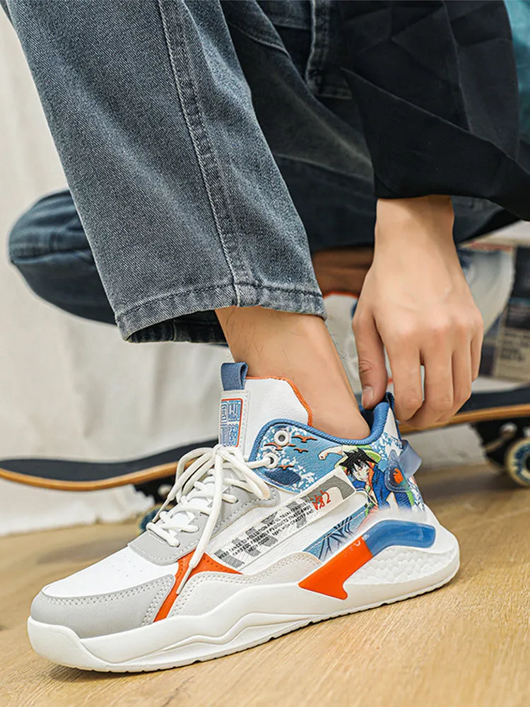 High Top Cartoon Print Training Shock Absorption Basketball Casual Shoes sold by Oeyes