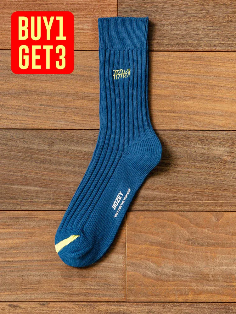 Three Pairs Men'S Cotton Socks Versatile Sports Embroidered Letters Sock sold by Oeyes