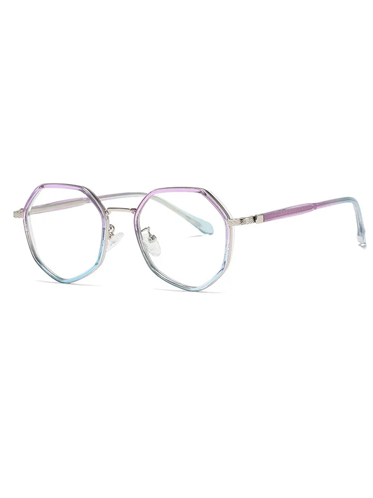 Women'S Polygonal Metal Patterned Temple Blue Light Blocking Glasses sold by Oeyes product image thumbnail 3