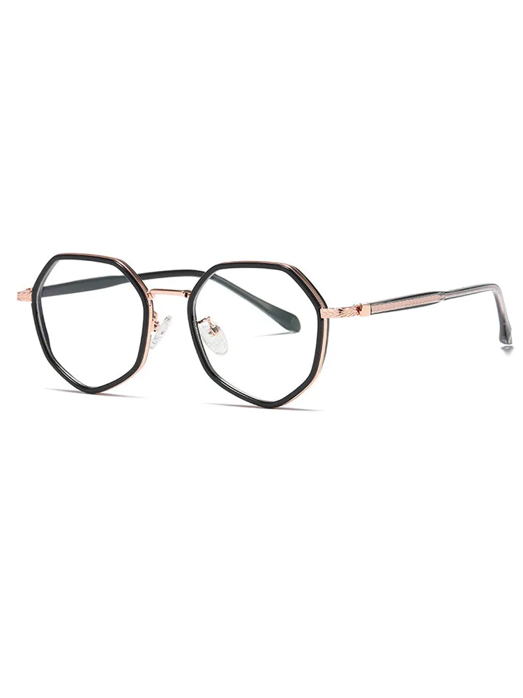 Women'S Polygonal Metal Patterned Temple Blue Light Blocking Glasses sold by Oeyes product image thumbnail 2