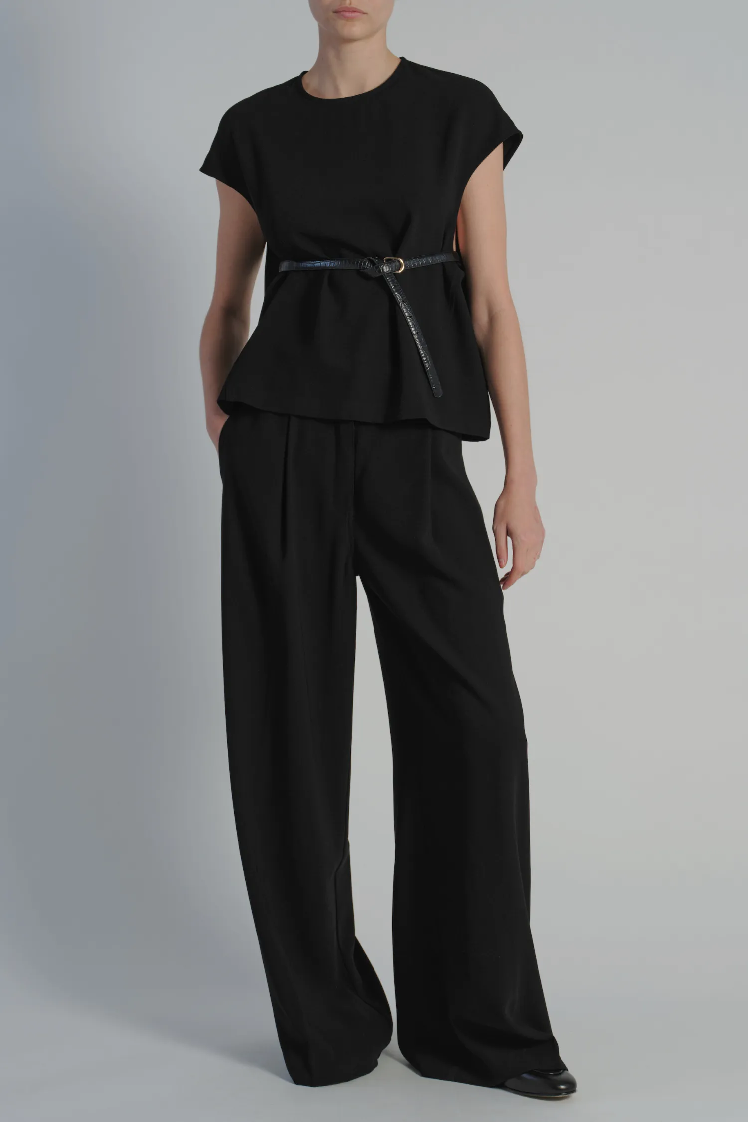 Neve Crepe Pant, Black sold by Saint Art product image thumbnail 4