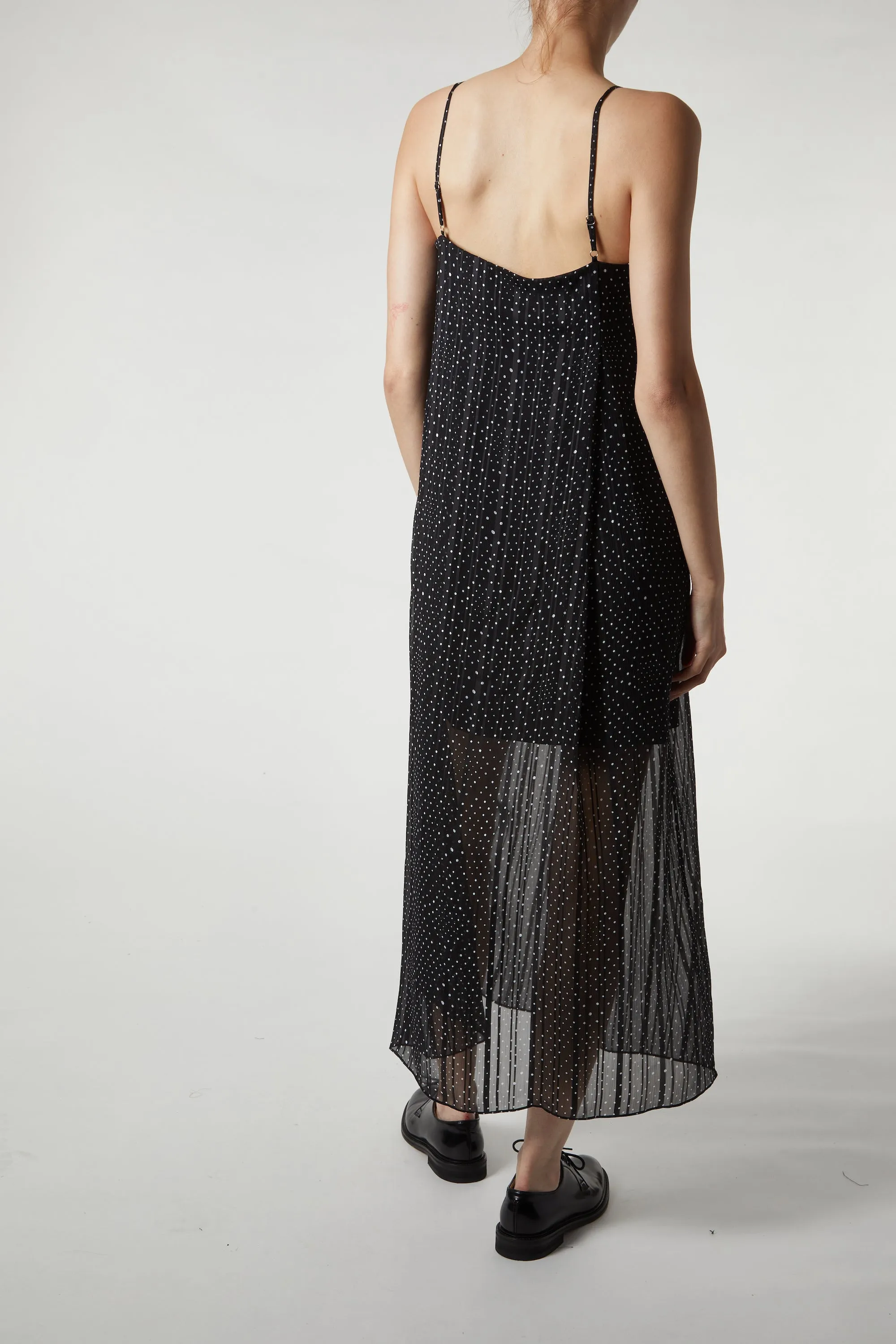 Marlowe Polka Dot Maxi Dress, Black/White sold by Saint Art product image thumbnail 4