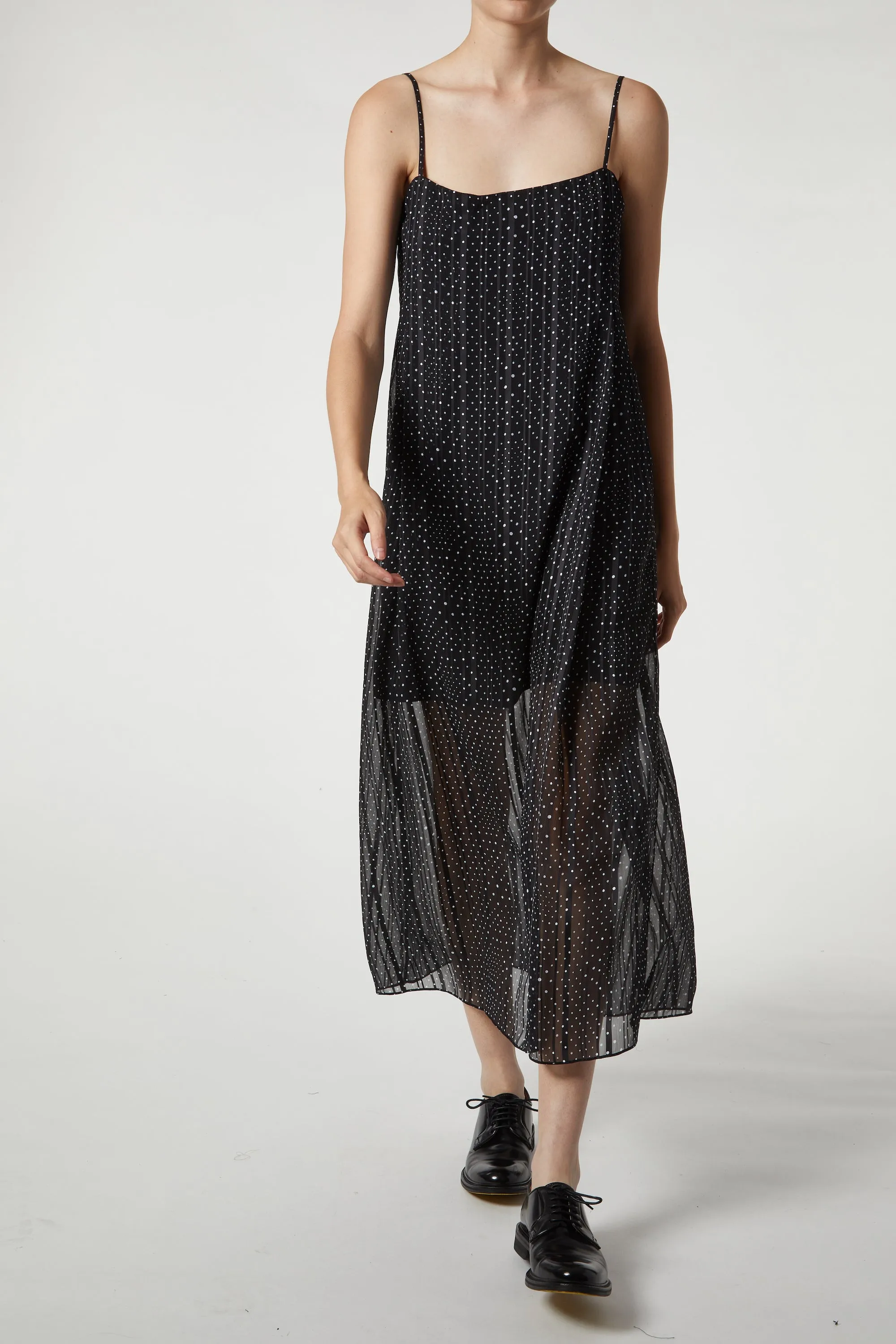 Marlowe Polka Dot Maxi Dress, Black/White sold by Saint Art product image thumbnail 3