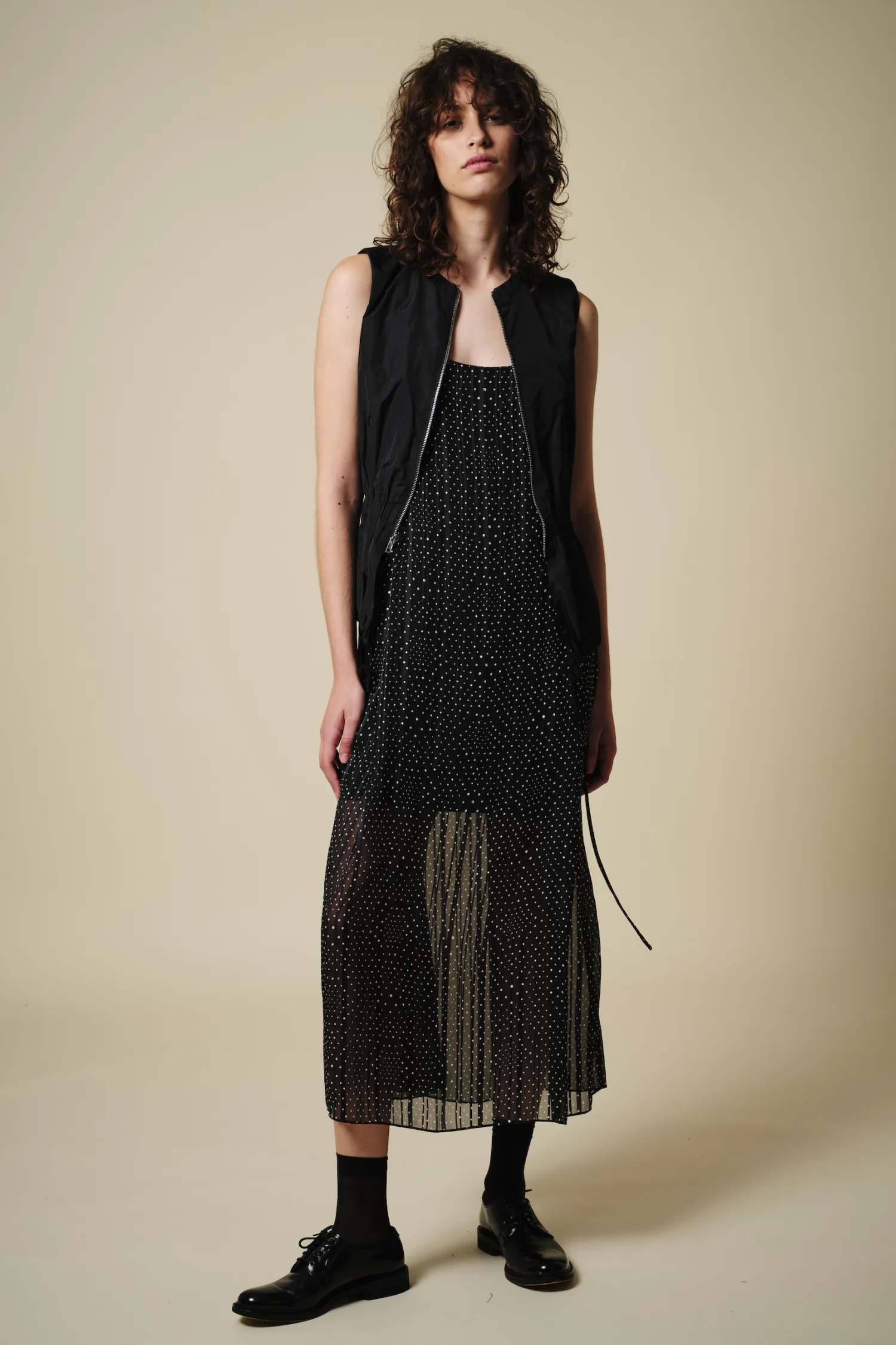 Marlowe Polka Dot Maxi Dress, Black/White sold by Saint Art