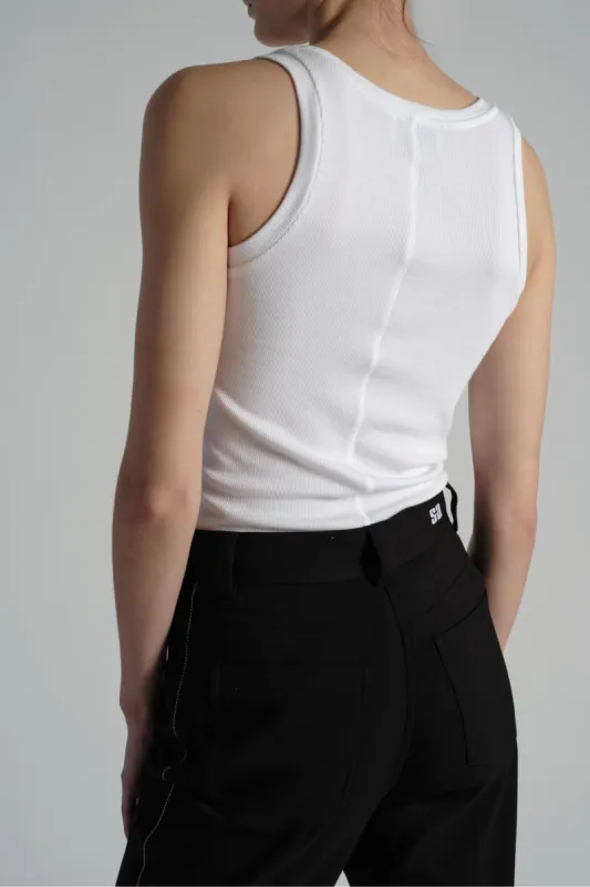 Soren Jersey Tank, White made by Saint Art