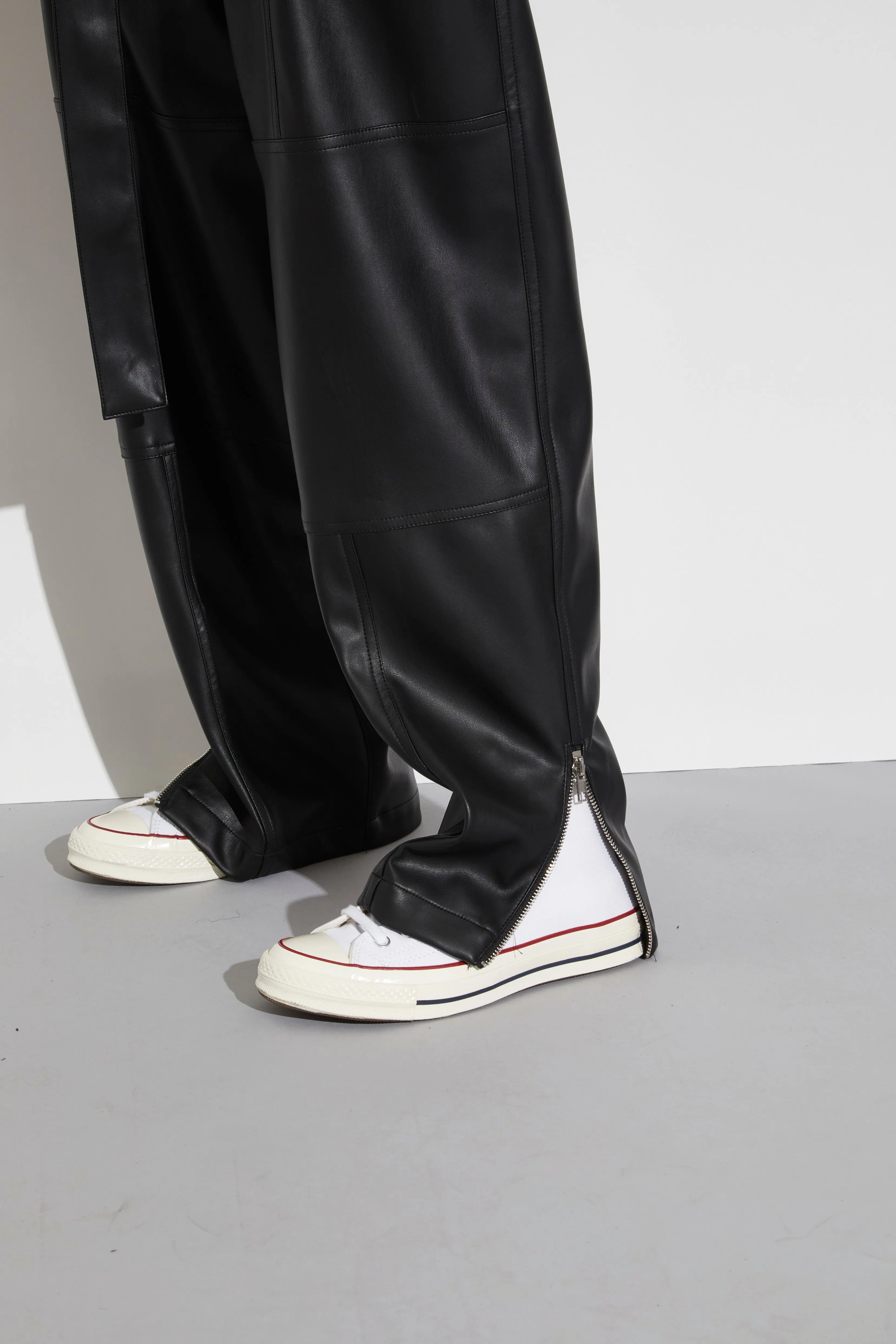 Courtney Mid-rise Vegan Leather Pants, Black sold by Saint Art product image thumbnail 5