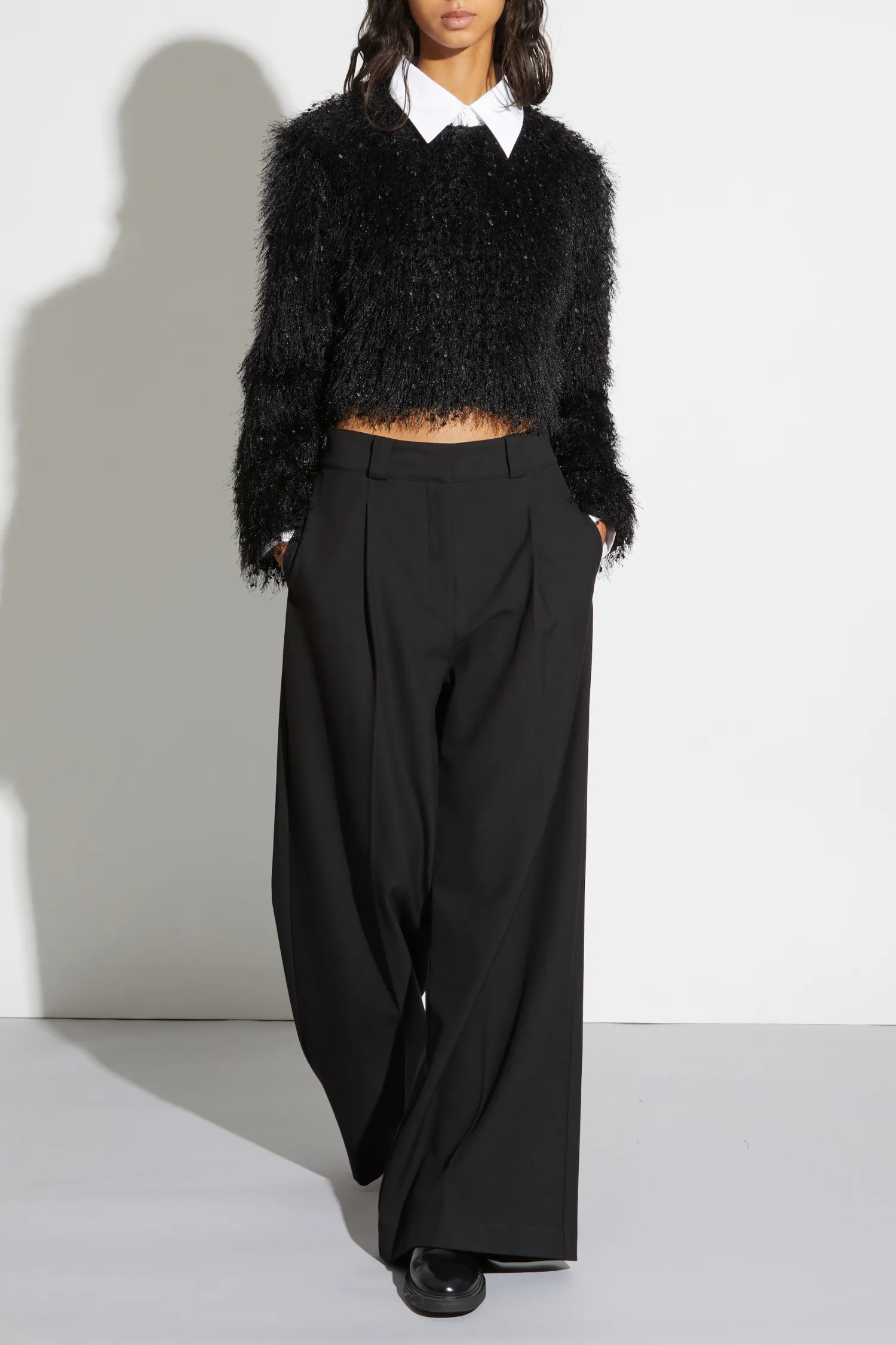 Tiffany Mid-Waisted Wideleg Trouser, Black sold by Saint Art product image thumbnail 3