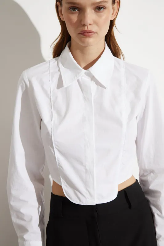 Joyce Tuxedo Shirt, White sold by Saint Art