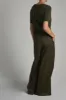 Argo Wideleg Trouser, Olive sold by Saint Art