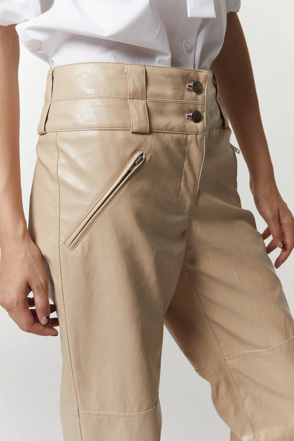 Lauren Low-Rise Straight Leg Leather Pant sold by Saint Art product image thumbnail 4