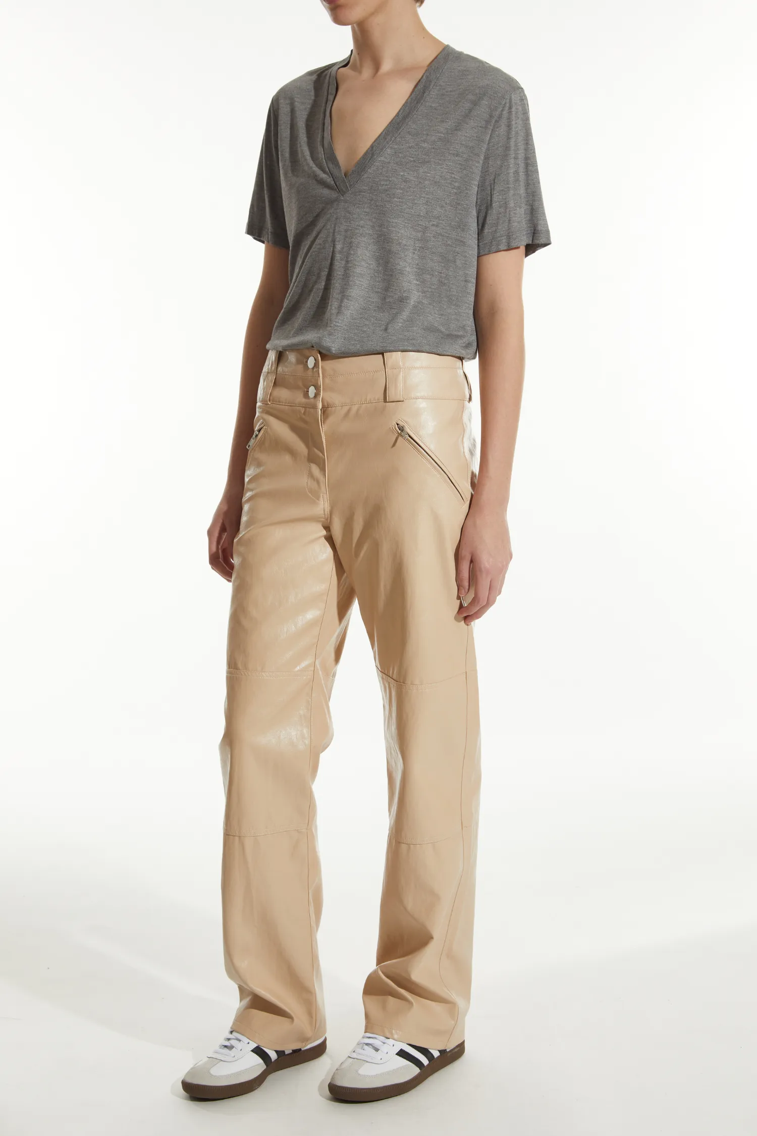 Lauren Low-Rise Straight Leg Leather Pant sold by Saint Art product image thumbnail 3