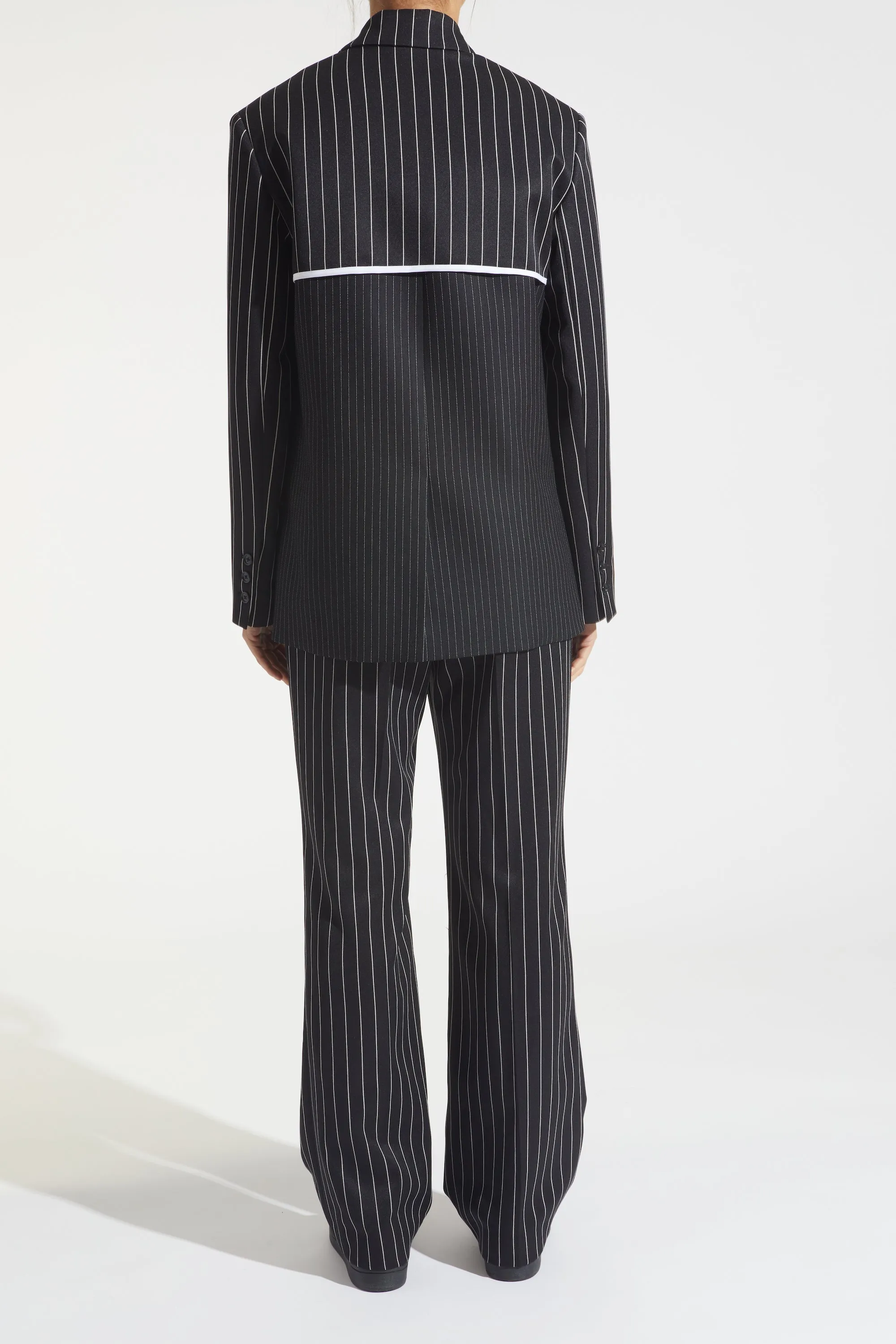 Veronica Mid-Rise Relaxed Fit Combo Pinstripe Trouser, Black sold by Saint Art product image thumbnail 4