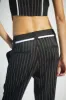Veronica Mid-Rise Relaxed Fit Combo Pinstripe Trouser, Black sold by Saint Art