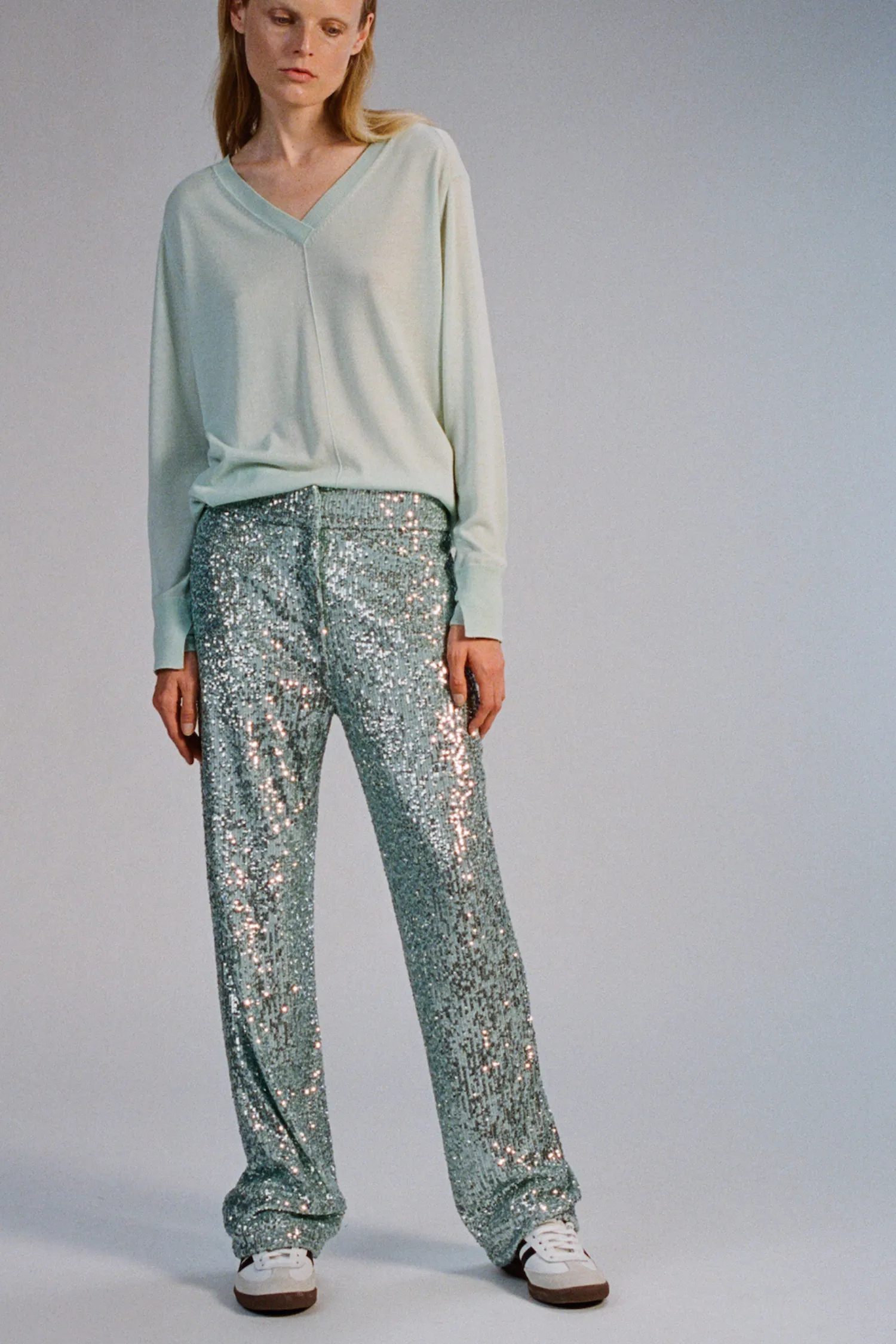 Nessa Mid-Rise Pant, Glacier Sequin sold by Saint Art product image thumbnail 3
