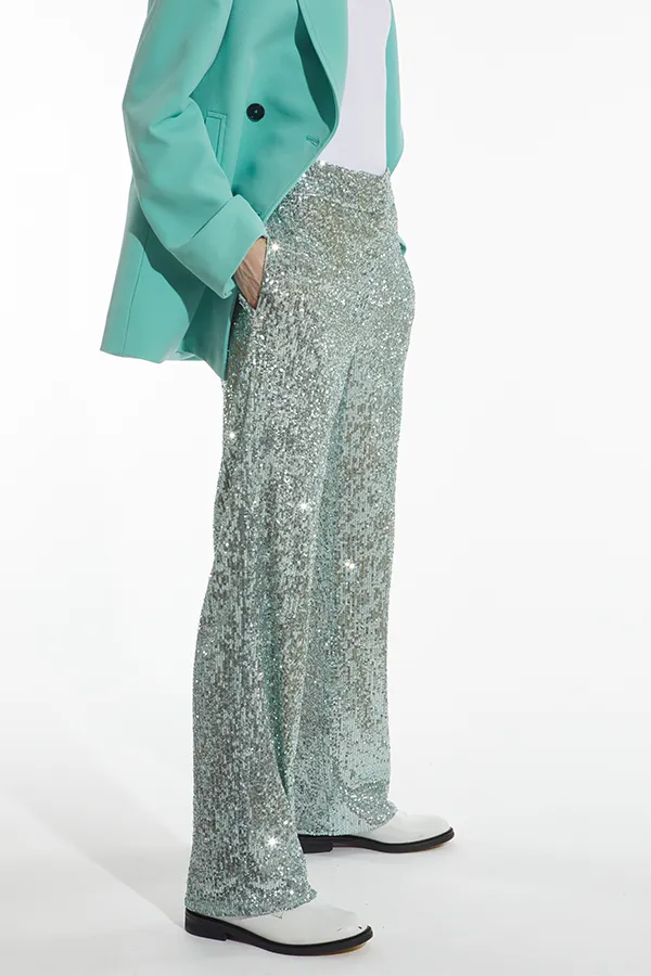 Nessa Mid-Rise Pant, Glacier Sequin sold by Saint Art product image thumbnail 4