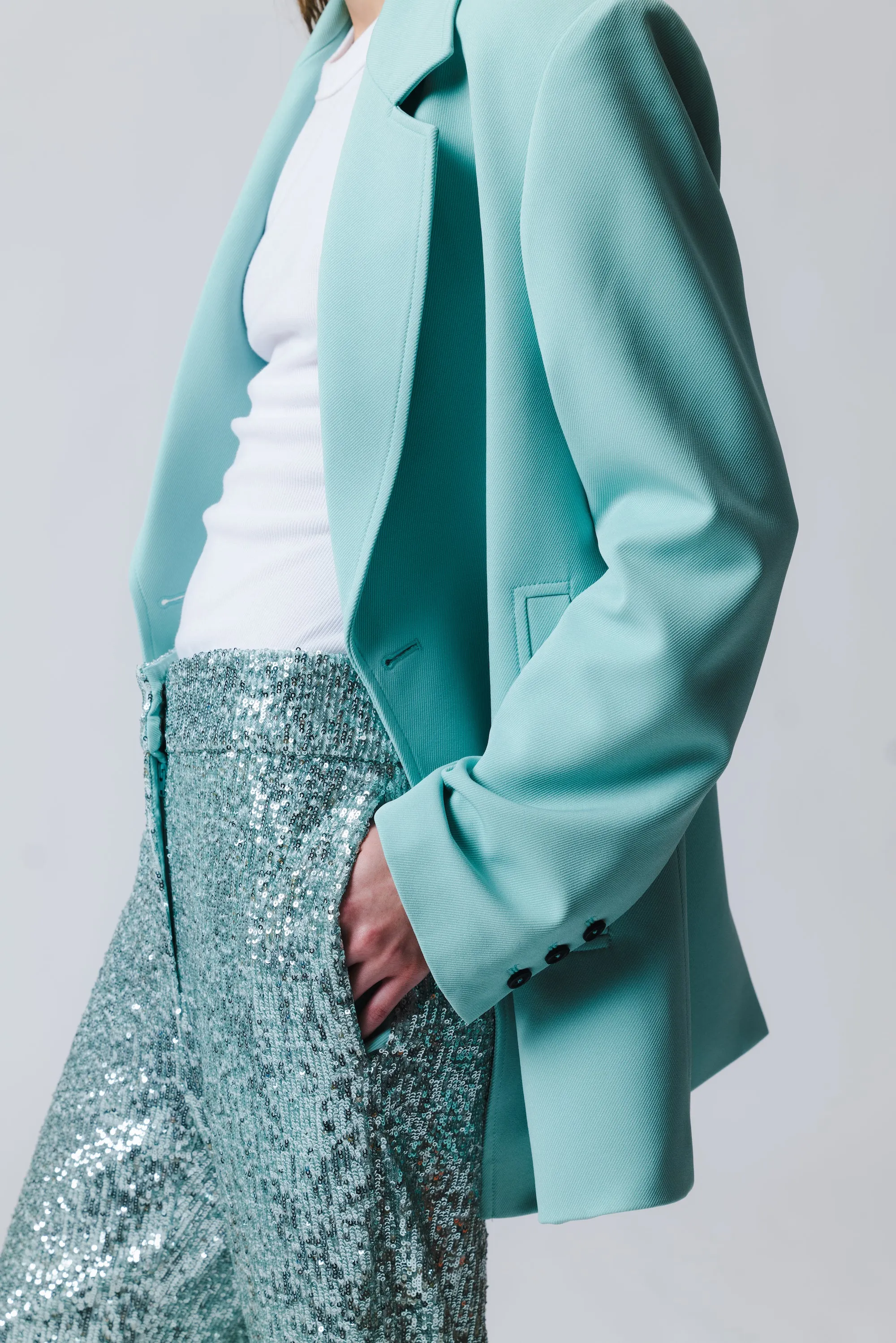 Nessa Mid-Rise Pant, Glacier Sequin sold by Saint Art product image thumbnail 2