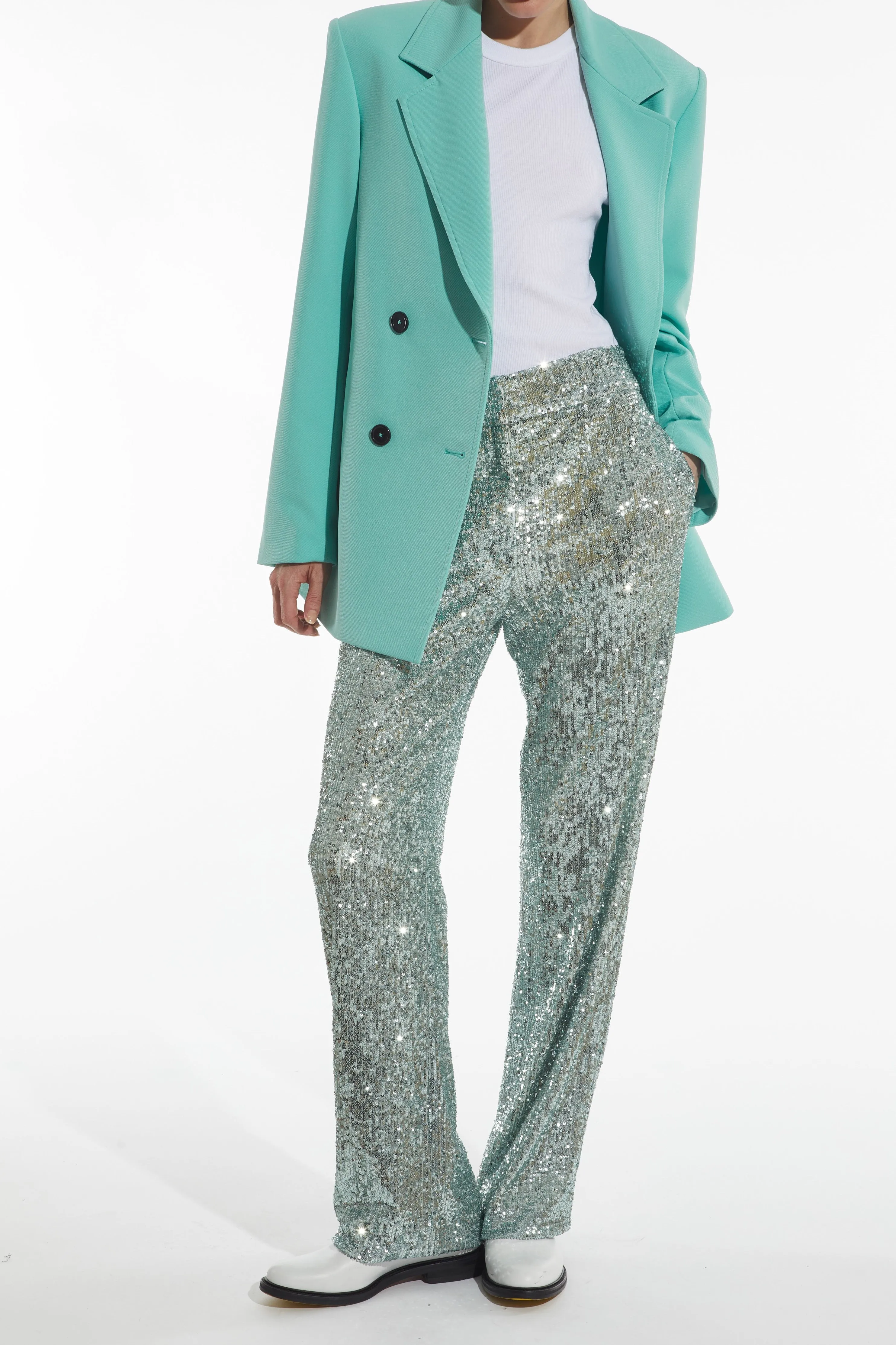 Nessa Mid-Rise Pant, Glacier Sequin sold by Saint Art product image thumbnail 5