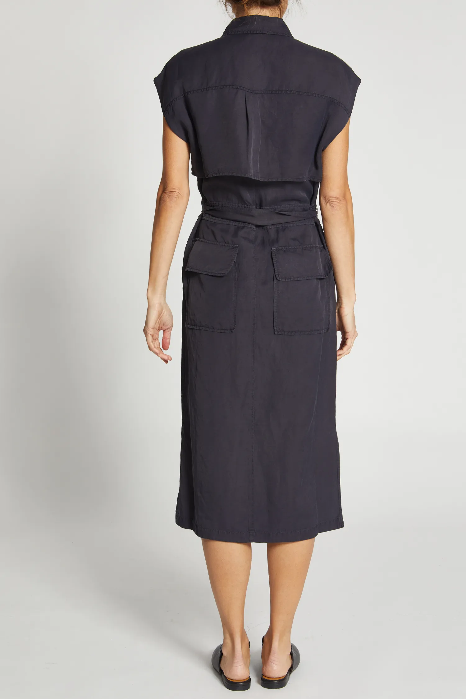Fran Short Sleeve Cargo Dress, Licorice Black sold by Saint Art product image thumbnail 3