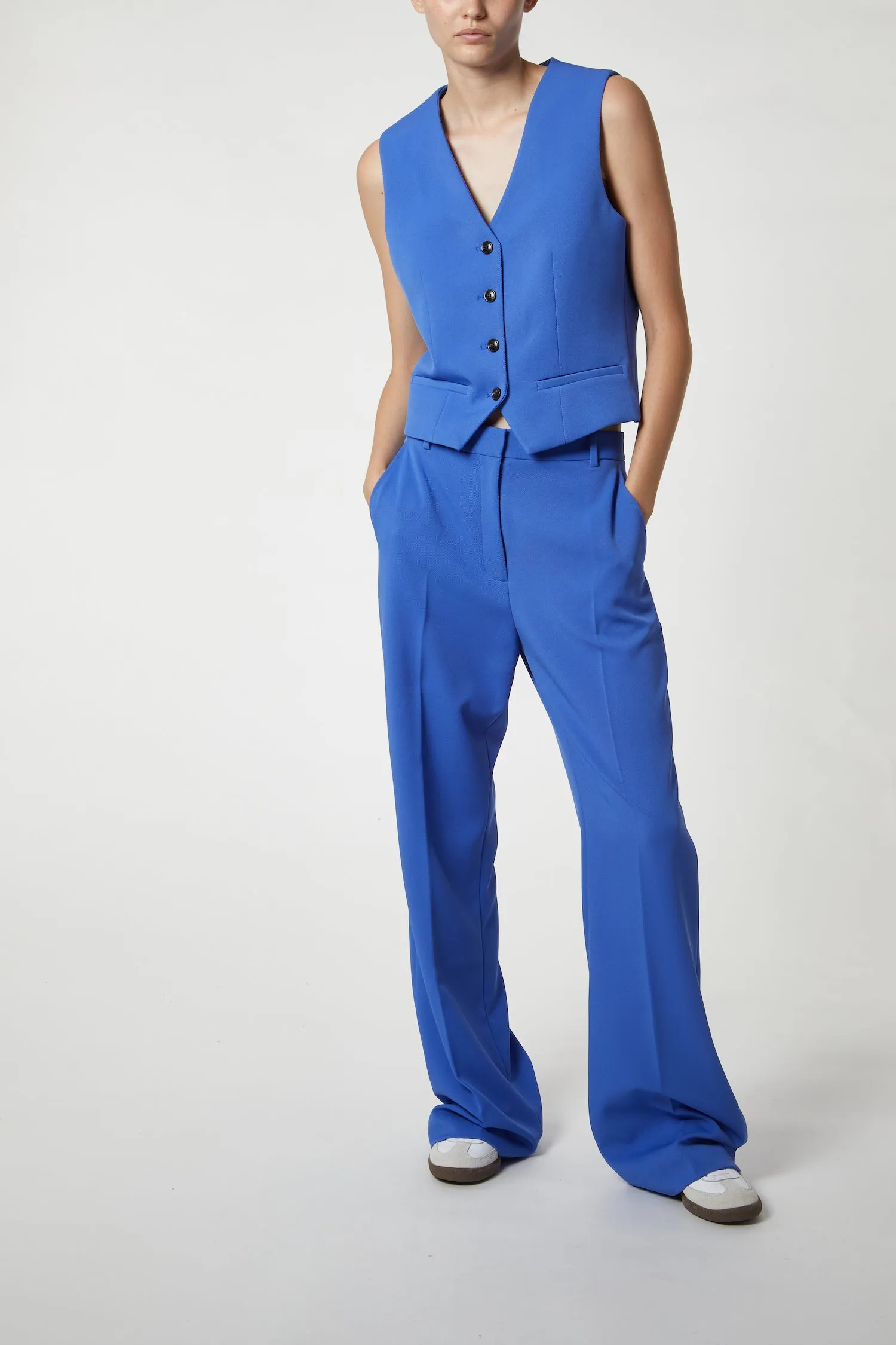 Lucy Mid-rise Relaxed Fit Trouser, French Blue sold by Saint Art product image thumbnail 4