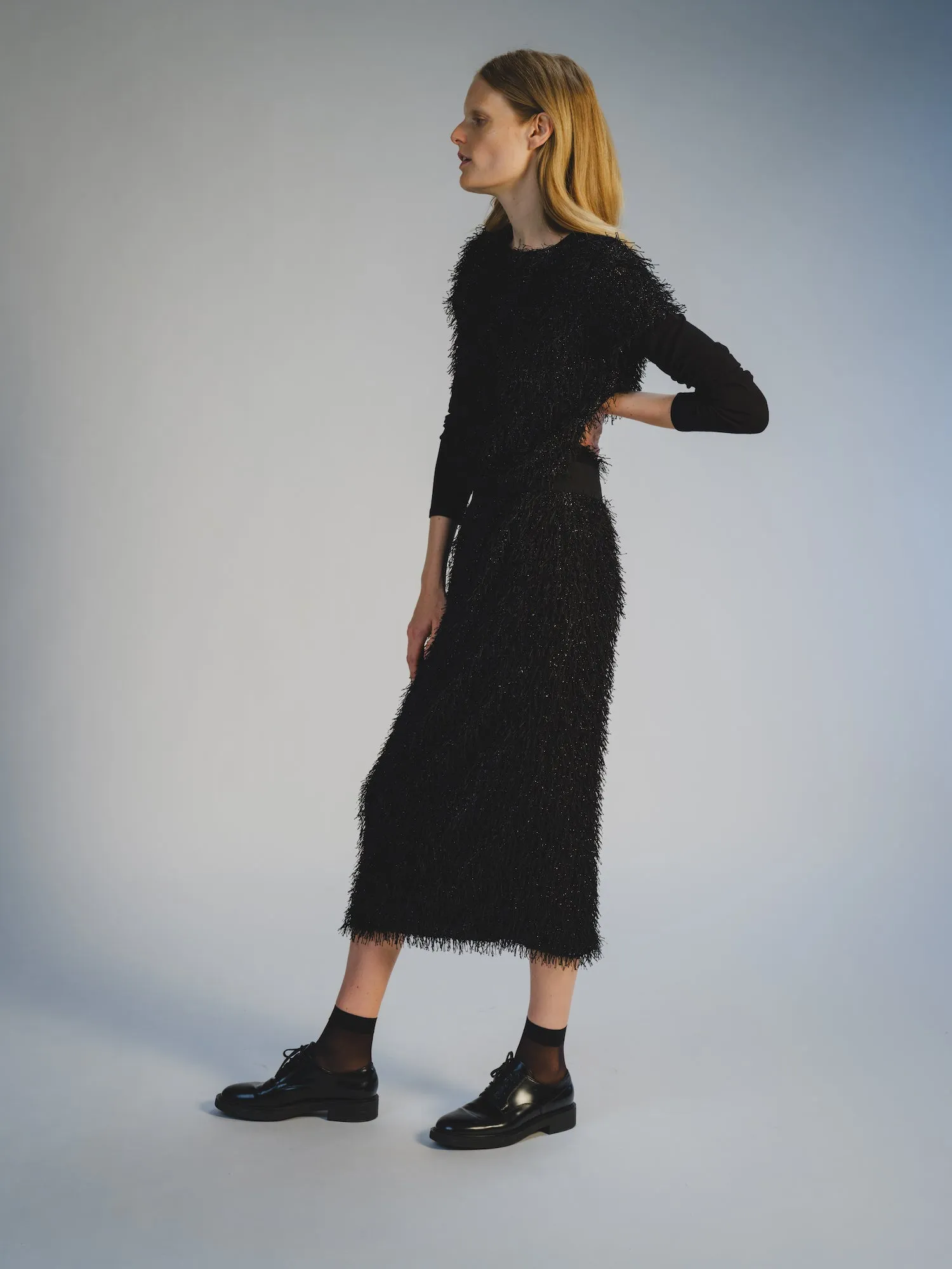 Aurora Blouse, Black Sequin Fringe sold by Saint Art product image thumbnail 5