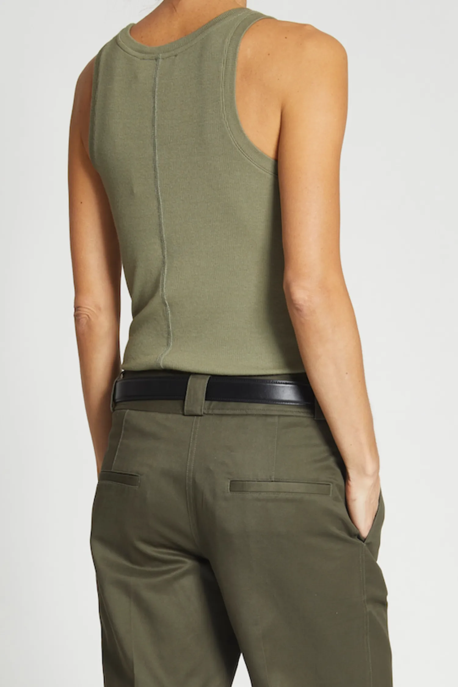 Soren Ribbed Tank, Olive sold by Saint Art product image thumbnail 3