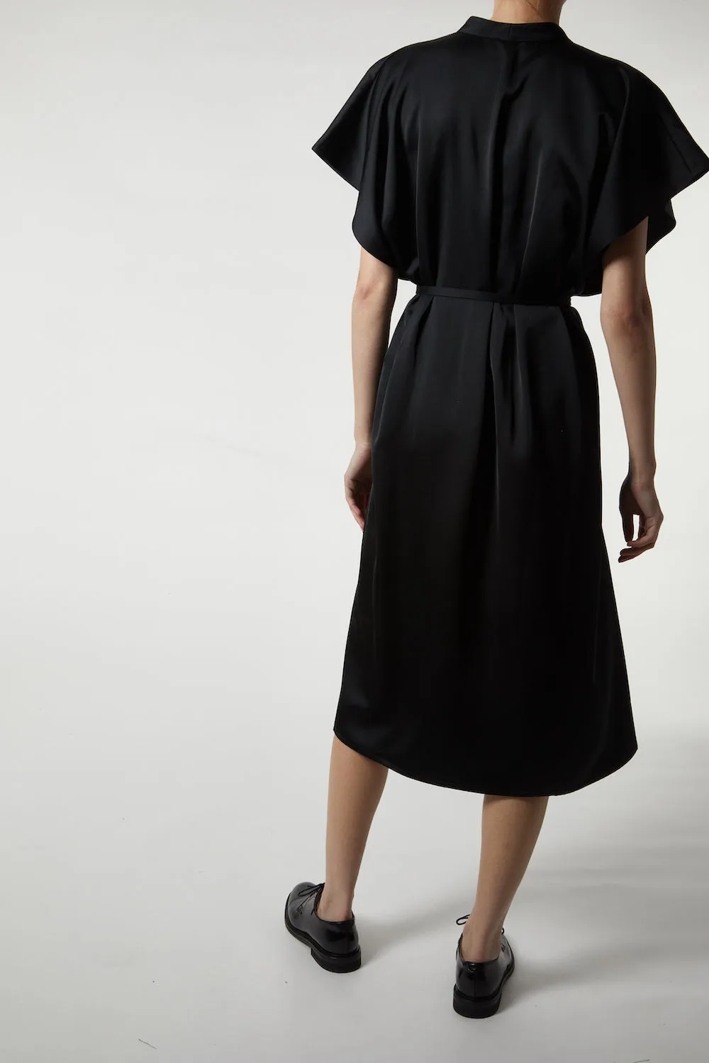 Hudson V-Neck Charmeuse Tie Dress, Black sold by Saint Art product image thumbnail 5