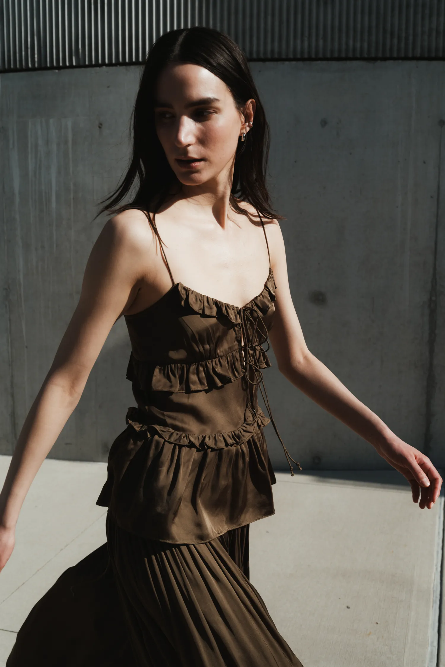 Olive Ruffle Blouse, Olive sold by Saint Art