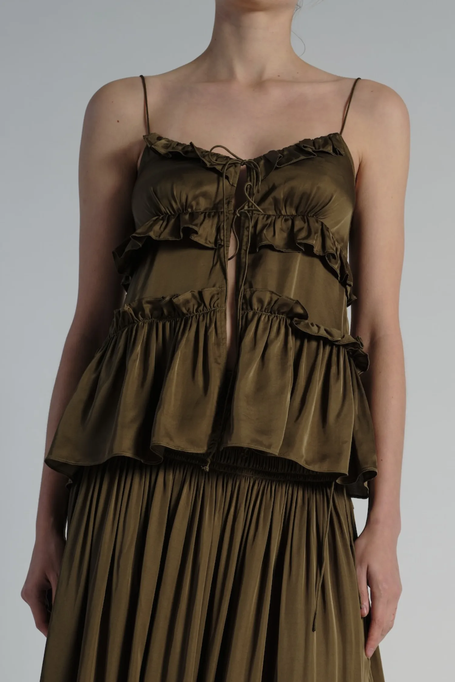 Olive Ruffle Blouse, Olive sold by Saint Art product image thumbnail 2