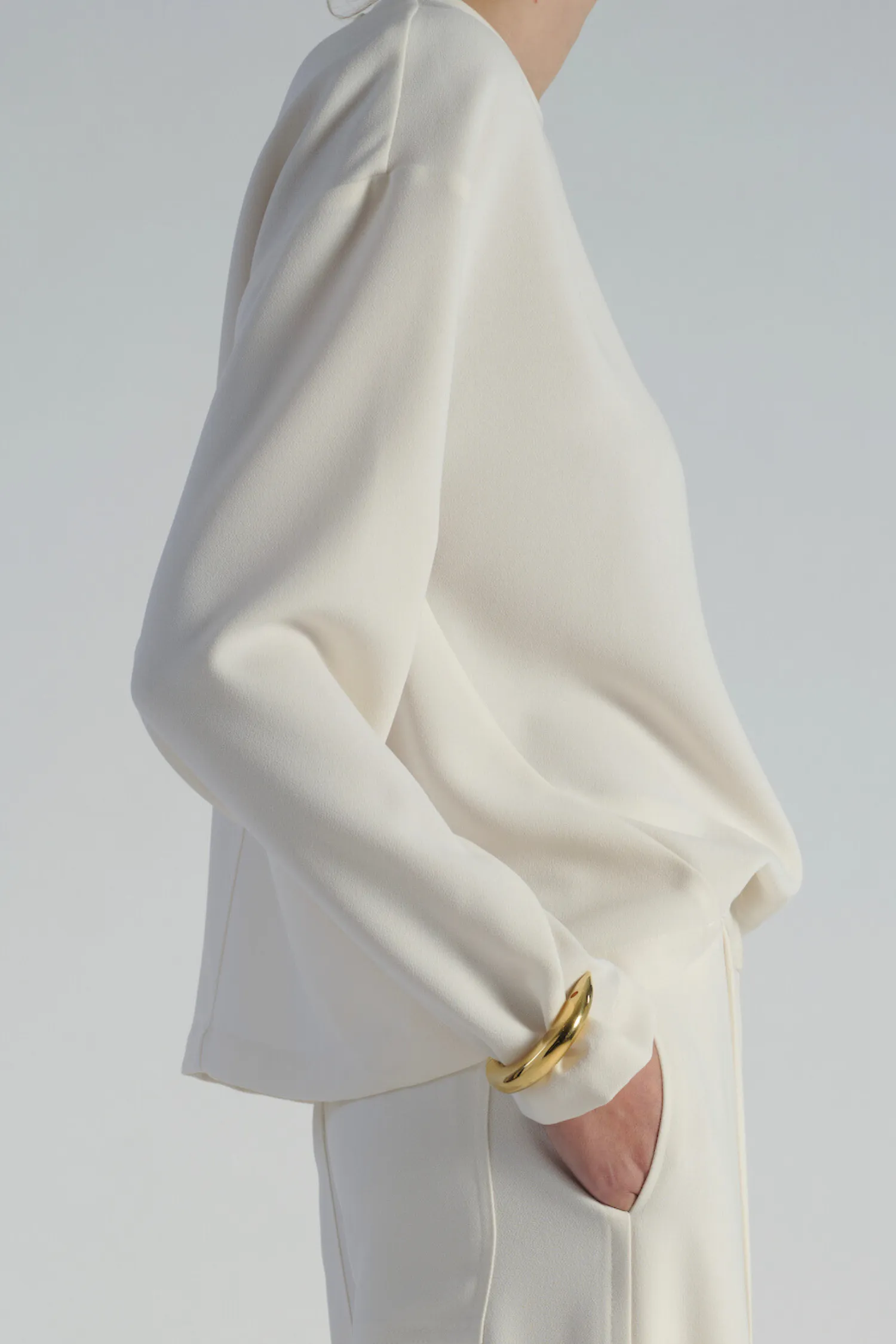 Paris Crepe Blouse, Ivory sold by Saint Art