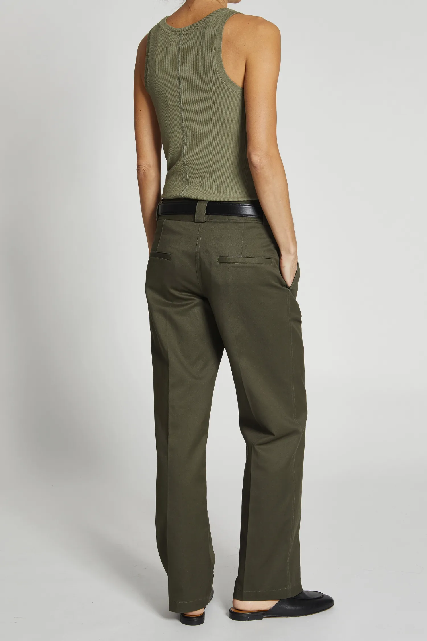 Nessa Mid-Rise Straight Leg Pant, Olive sold by Saint Art product image thumbnail 4