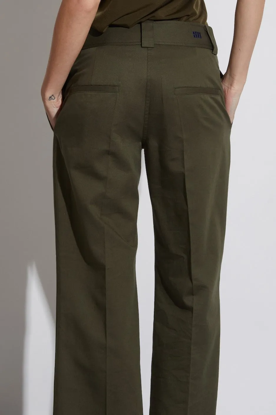 Nessa Mid-Rise Straight Leg Pant, Olive sold by Saint Art product image thumbnail 3