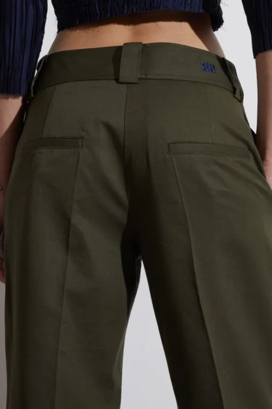 Nessa Mid-Rise Straight Leg Pant, Olive sold by Saint Art