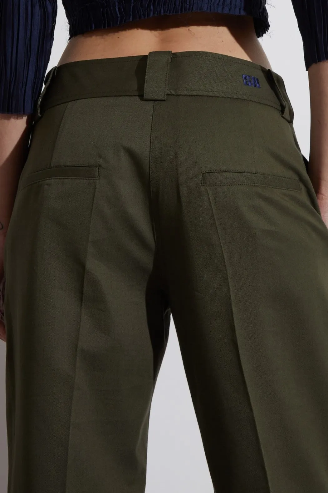 Nessa Mid-Rise Straight Leg Pant, Olive sold by Saint Art