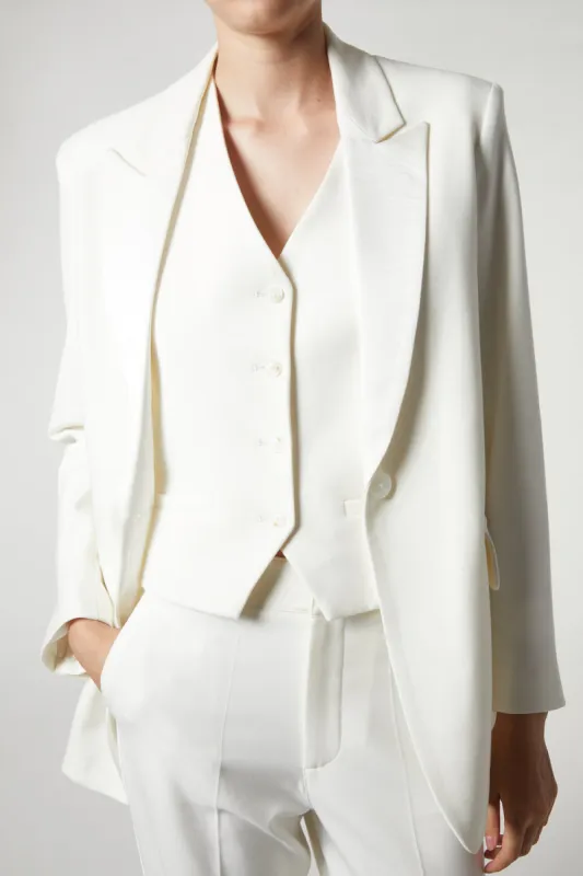 Dylan Tuxedo Jacket, White sold by Saint Art