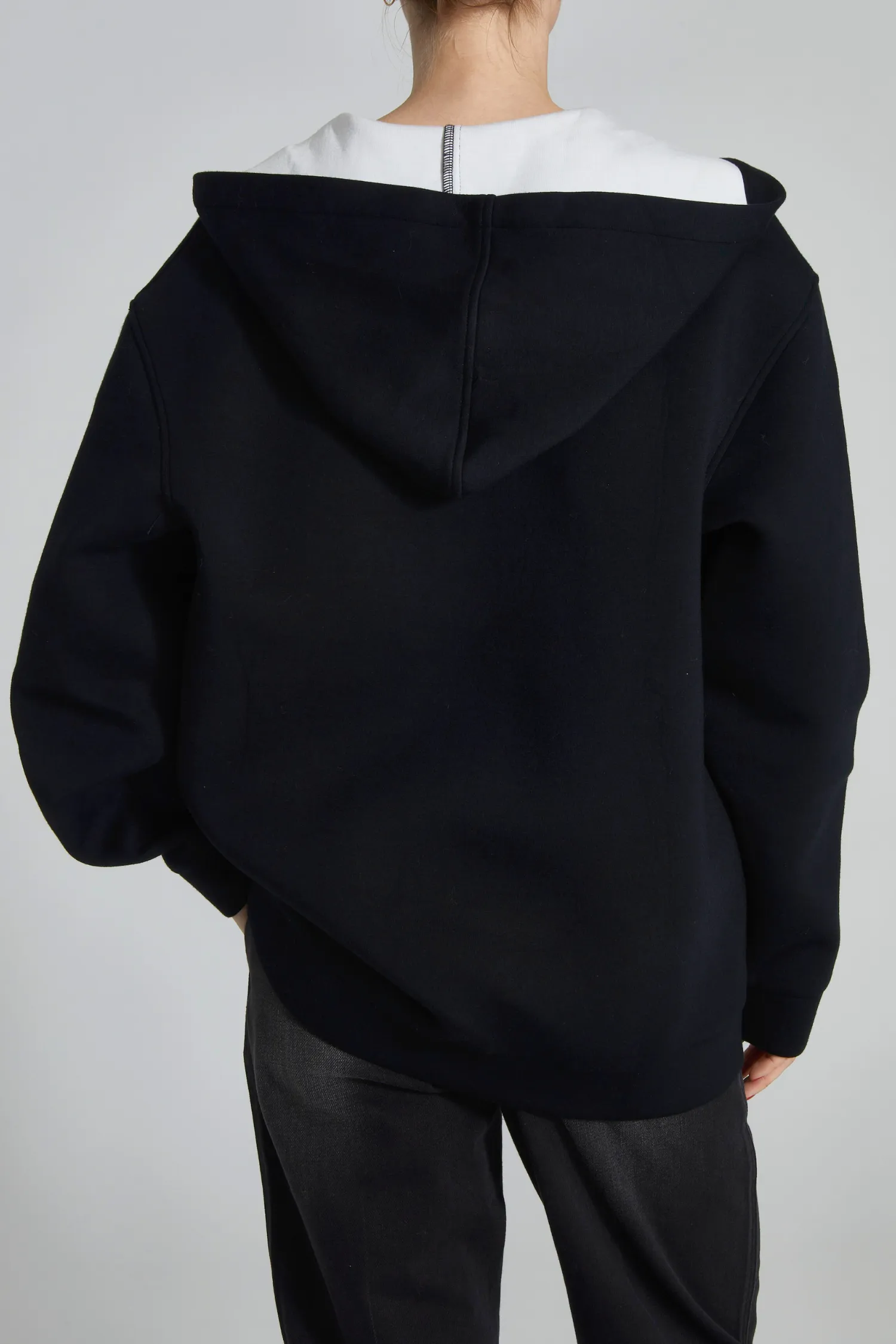 Hayden Scuba Fleece Hoodie, Black/White sold by Saint Art product image thumbnail 4