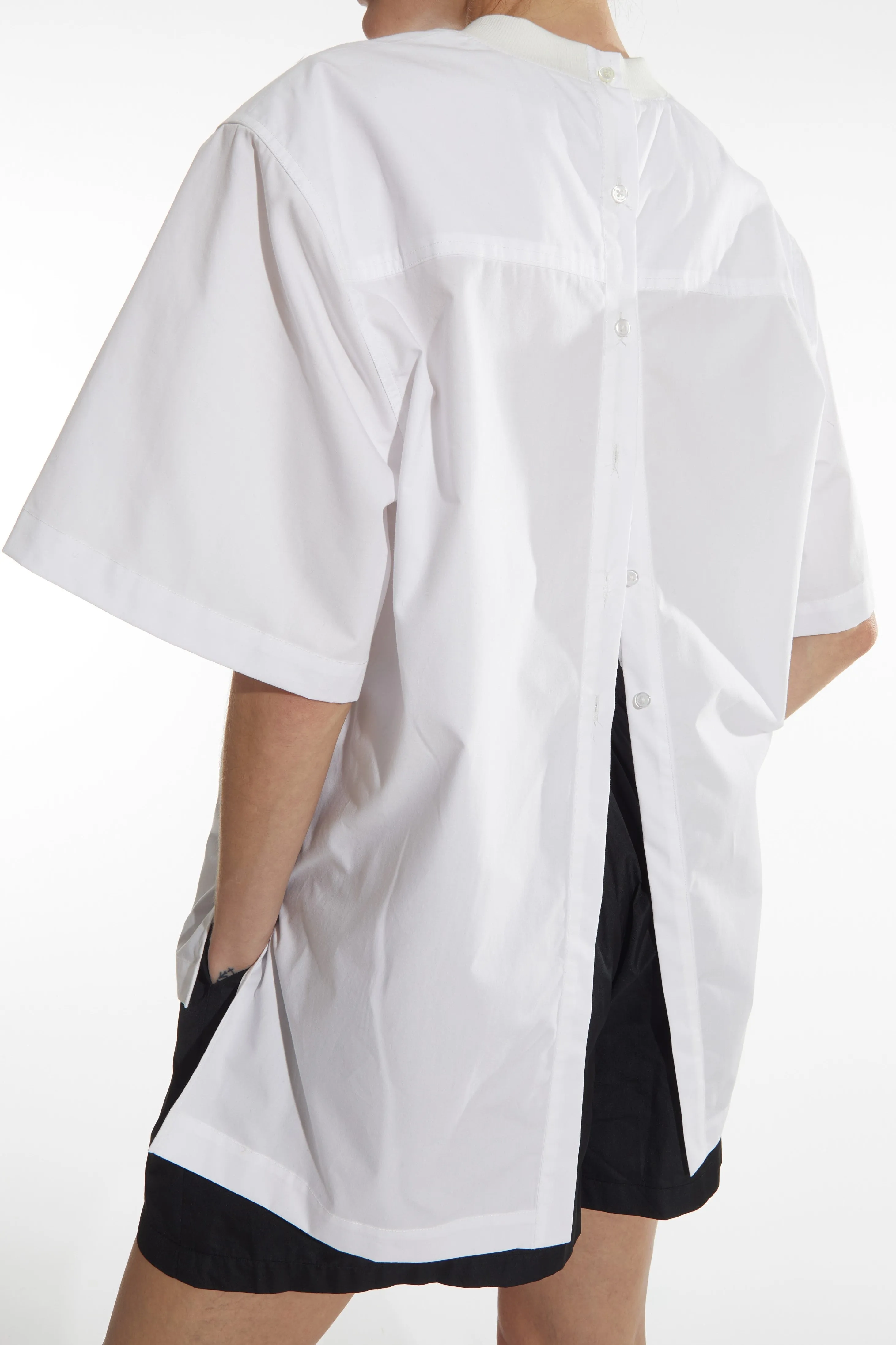 Presley Button Back Crewneck Top, White sold by Saint Art product image thumbnail 3